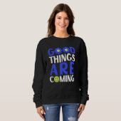Sweatshirt Les Bonnes Choses Vont S'Acheter Des Citations (Devant entier)