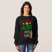 Sweatshirt Les calories de Noël ne comptent pas - Gingembre m (Devant entier)