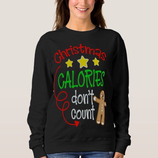 Sweatshirt Les calories de Noël ne comptent pas - Gingembre m (Devant)