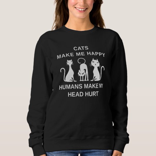 Sweatshirt Les chats me rendent heureux (Devant)