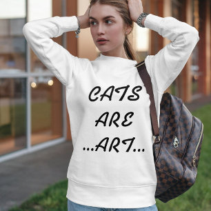 Sweatshirt Les Chats Personnalisés Sont Art Cool Drôle Noir B