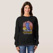 Sweatshirt Les chats sont comme des chips, on ne peut pas se (Devant entier)