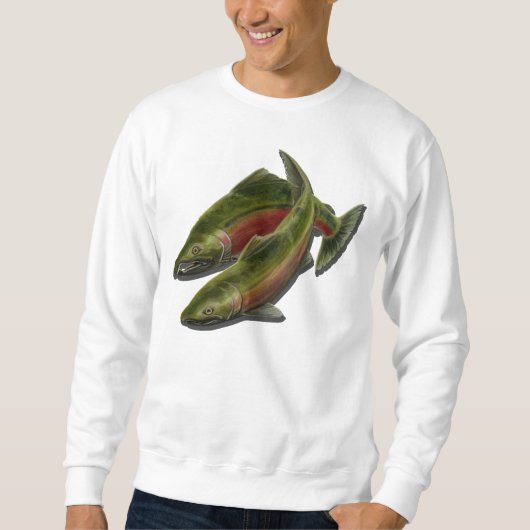 Sweatshirt Les chemises des hommes de saumon de Coho de (Devant)