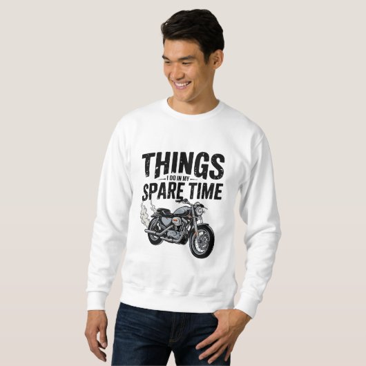 Sweatshirt Les choses que je fais dans mon temps libre Moto R (Devant entier)