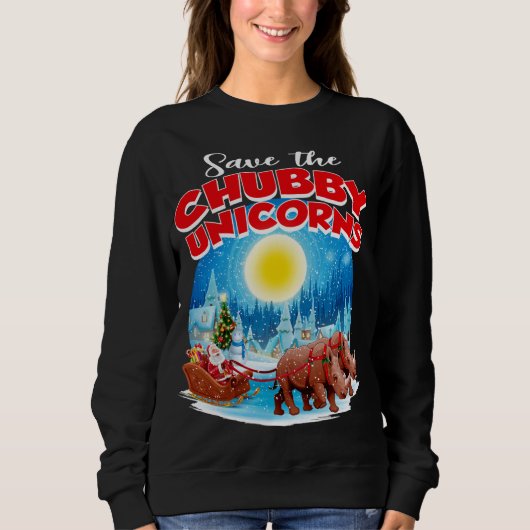 Sweatshirt Les Chubbies Sauvent Le Chubby Unicorns Rhino Noël (Devant)