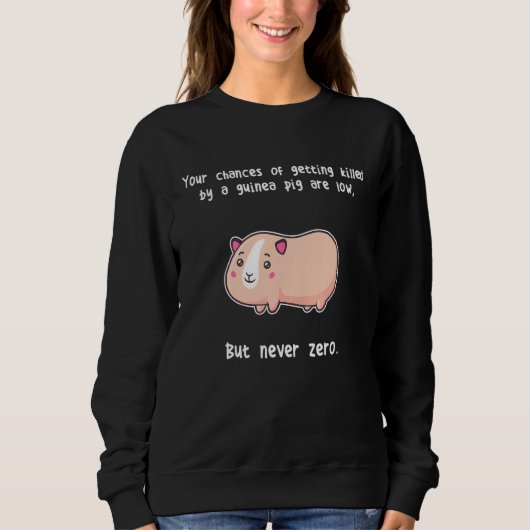 Sweatshirt Les cochons de Guinée jamais zéro rongeur cavé (Devant)