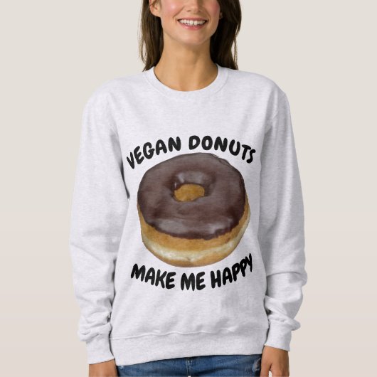 SWEATSHIRT LES DONUTS VÉGANS ME RENDENT HEUREUX (Devant)