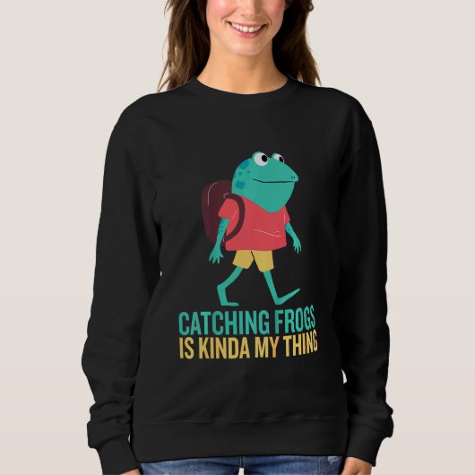 Sweatshirt Les Enfants Qui Attrapent Les Grenouilles Est Kind (Devant)
