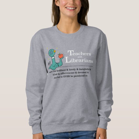 Sweatshirt Les enseignantes et bibliothécaires de Pigeon Grey (Devant)