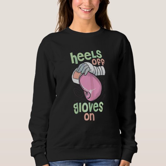 Sweatshirt Les FEMMES Cachent Les Gants Sur La Boxe (Devant)