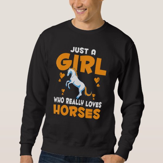 Sweatshirt Les Femmes Équestres Animales Juste Une Fille Qui (Devant)