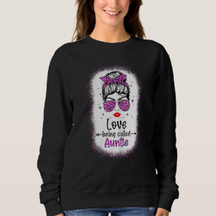 Sweatshirt Les Femmes J'Aime Être Appelée Tante Leopard Messy