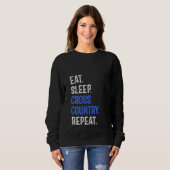 Sweatshirt Les femmes mangent Sleep Cross Country Repeat Runn (Devant entier)