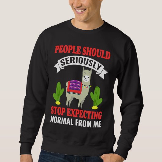 Sweatshirt Les gens Alpaga devraient sérieusement cesser d'at (Devant)
