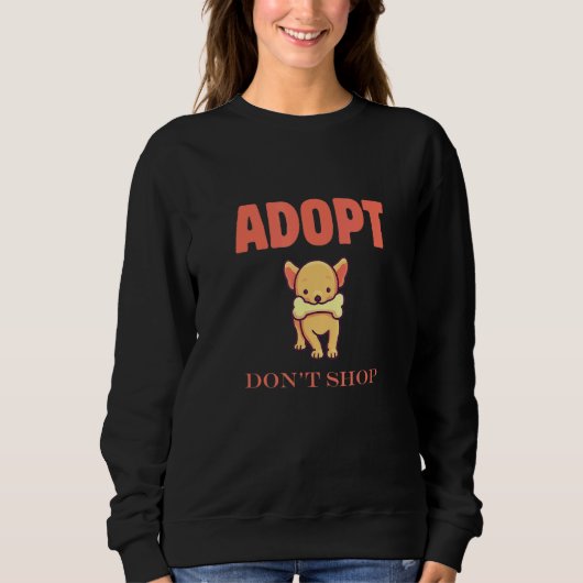 Sweatshirt Les hommes adoptent Ne pas acheter Adoption Animal (Devant)