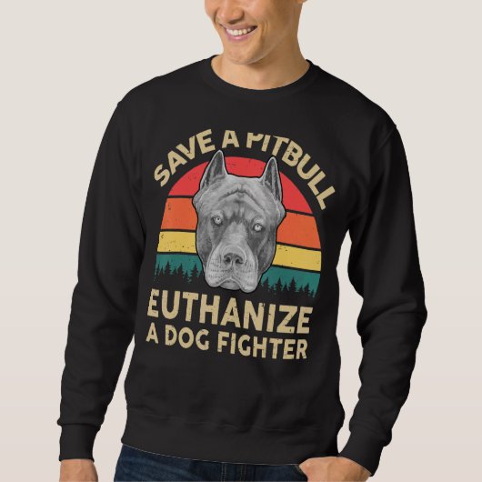 Sweatshirt Les Hommes Pitbull Sauvent Un Pitbull Euthanasient (Devant)