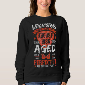 Sweatshirt Les Légendes Sont Nées En Août 1986 Onglet de guit