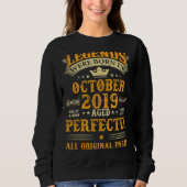 Sweatshirt Les légendes sont nées en Octobre 2019 3 Ans 3ème (Devant)