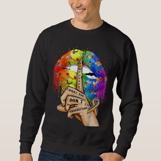 Sweatshirt Les lèvres ne jugent pas ce que vous ne comprenez (Devant)
