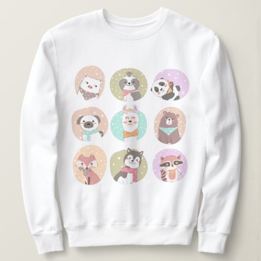 Sweatshirt Les mignons animaux (Design devant)