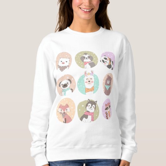 Sweatshirt Les mignons animaux (Devant)