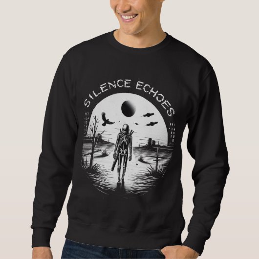 Sweatshirt Les pas silencieux : la marche d’un squelette (Devant)