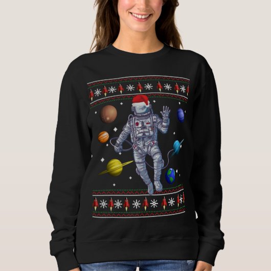 Sweatshirt Les planètes astronautes de l'espace aiment la sue (Devant)