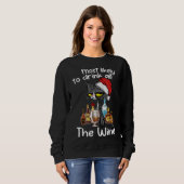 Sweatshirt Les Plus Probables De Boire Tout Le Vin Drôle Chat (Devant entier)