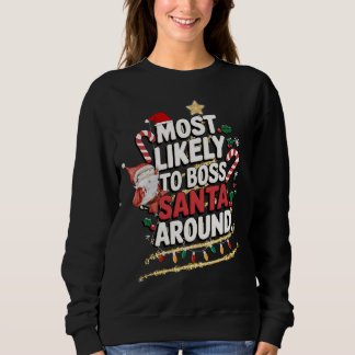 Sweatshirt Les Plus Susceptibles De Boss Père Noël Autour De 