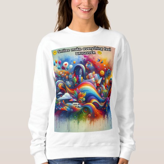 Sweatshirt Les sourires rendent tout plus lumineux (Devant)