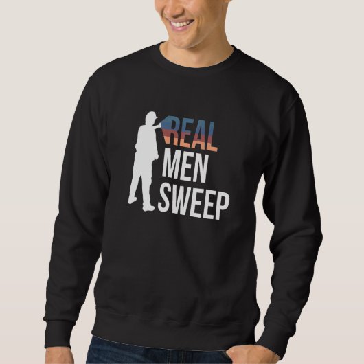 Sweatshirt Les vrais hommes balaient Curling Curler glace Cur (Devant)