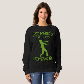 Sweatshirt Les zombies ont mangé mes devoirs Halloween ou É (Devant entier)
