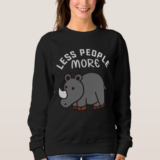 Sweatshirt Less People More Rhinos Children Rhino (Devant)