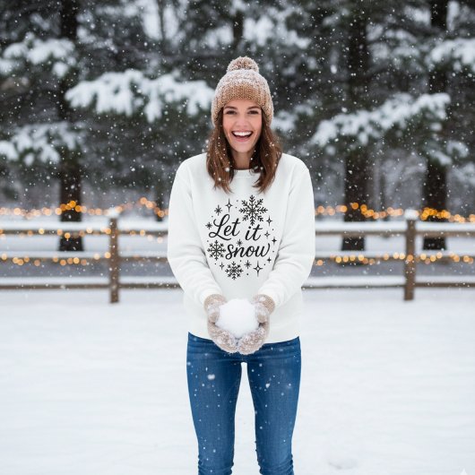 Sweatshirt "Let It Snow" Cozy Winter Snowflake