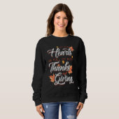 Sweatshirt Let Our Hearts Full of Thanks Thanksgiving Fall Vi (Devant entier)