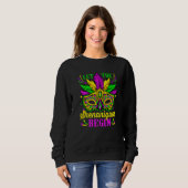 Sweatshirt Let The Shenanigans Begin Mardi Gras Mask Carnival (Devant entier)