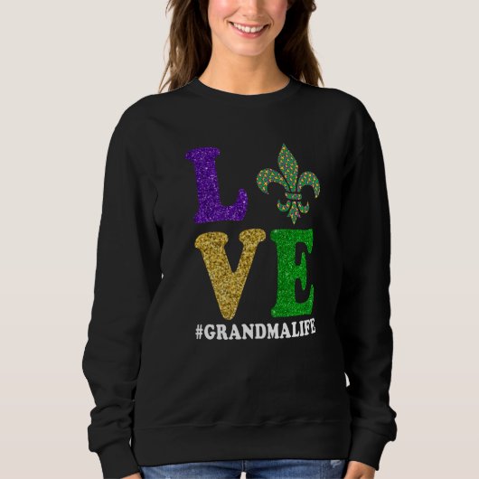 Sweatshirt Let The Shenanigans begin Mardi Gras y'all grandma (Devant)