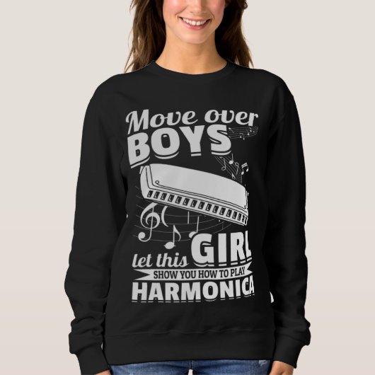 Sweatshirt Let This Girl Show You How To Play Harmonica Music (Devant)
