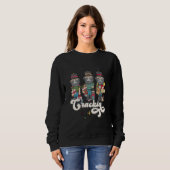 Sweatshirt Let's Get Crackin Nutcracker Groovy Christmas Fami (Devant entier)