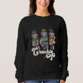 Sweatshirt Let's Get Crackin Nutcracker Groovy Christmas Fami (Devant)