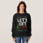 Sweatshirt Let's Get Lit Funny Christmas Drinking Xmas Tree (Devant entier)