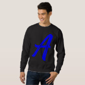 Sweatshirt Letter A Alphabet Large Blue Graphic Initial (Devant entier)