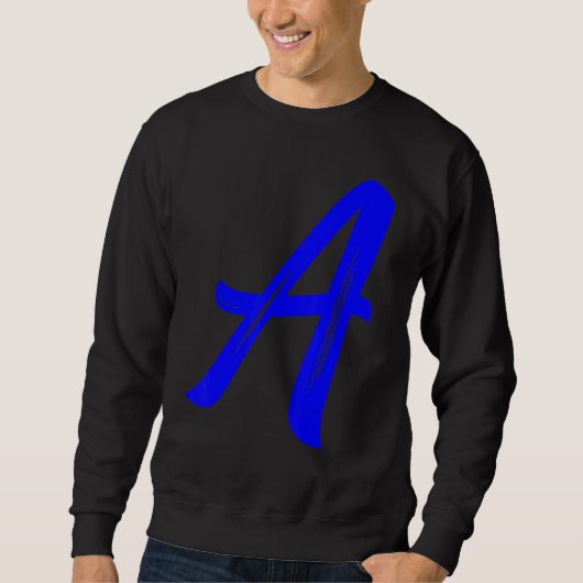 Sweatshirt Letter A Alphabet Large Blue Graphic Initial (Devant)