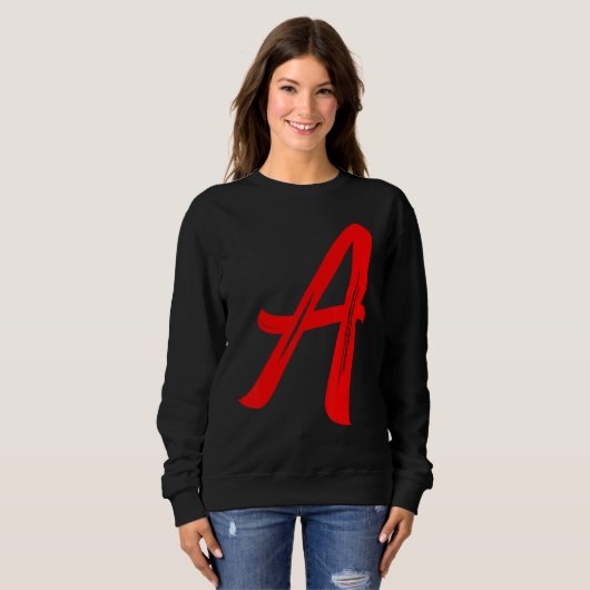 Sweatshirt Letter A Alphabet Large Red Graphic Initial (Devant entier)
