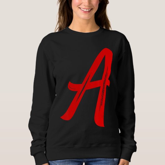 Sweatshirt Letter A Alphabet Large Red Graphic Initial (Devant)