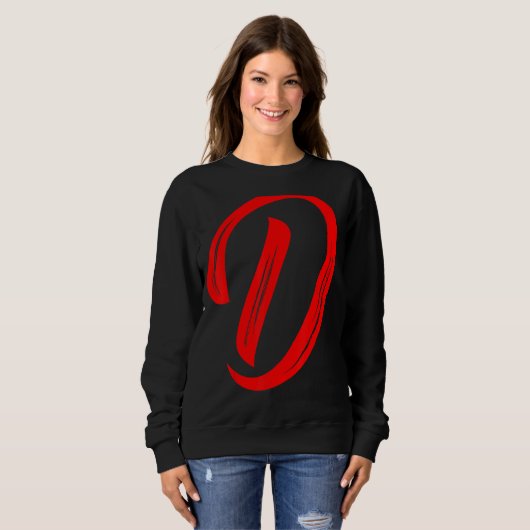 Sweatshirt Letter D Alphabet Large Red Graphic Initial (Devant entier)