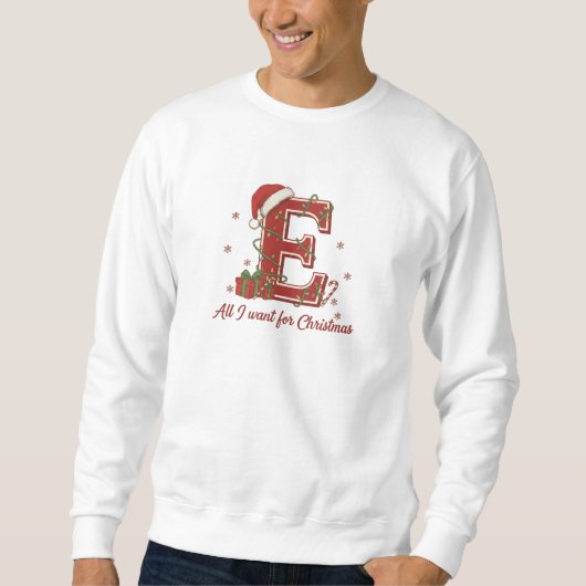 Sweatshirt Letter E Christmas Monogram Design (Devant)