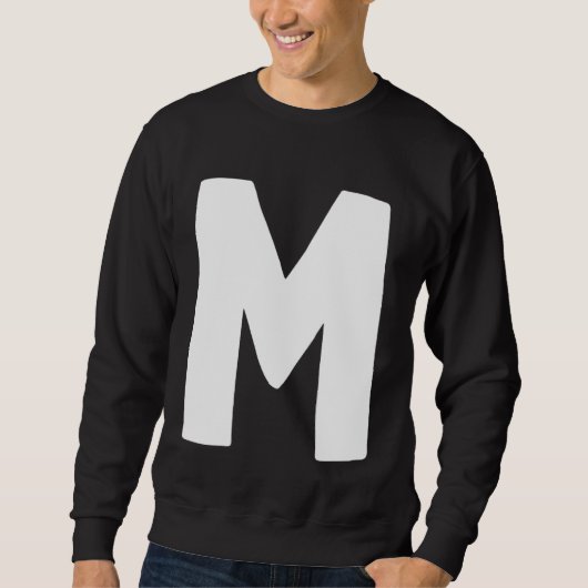 Sweatshirt Letter M big and bold white (Devant)