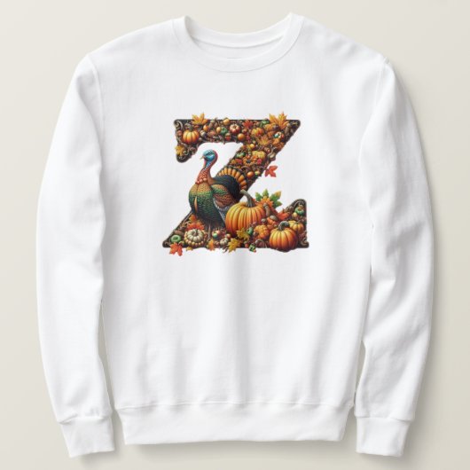 Sweatshirt Letter Thanksgiving turkey style (Design devant)