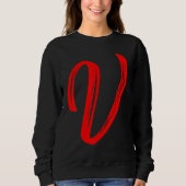 Sweatshirt Letter V Alphabet Large Red Graphic Initial (Devant)